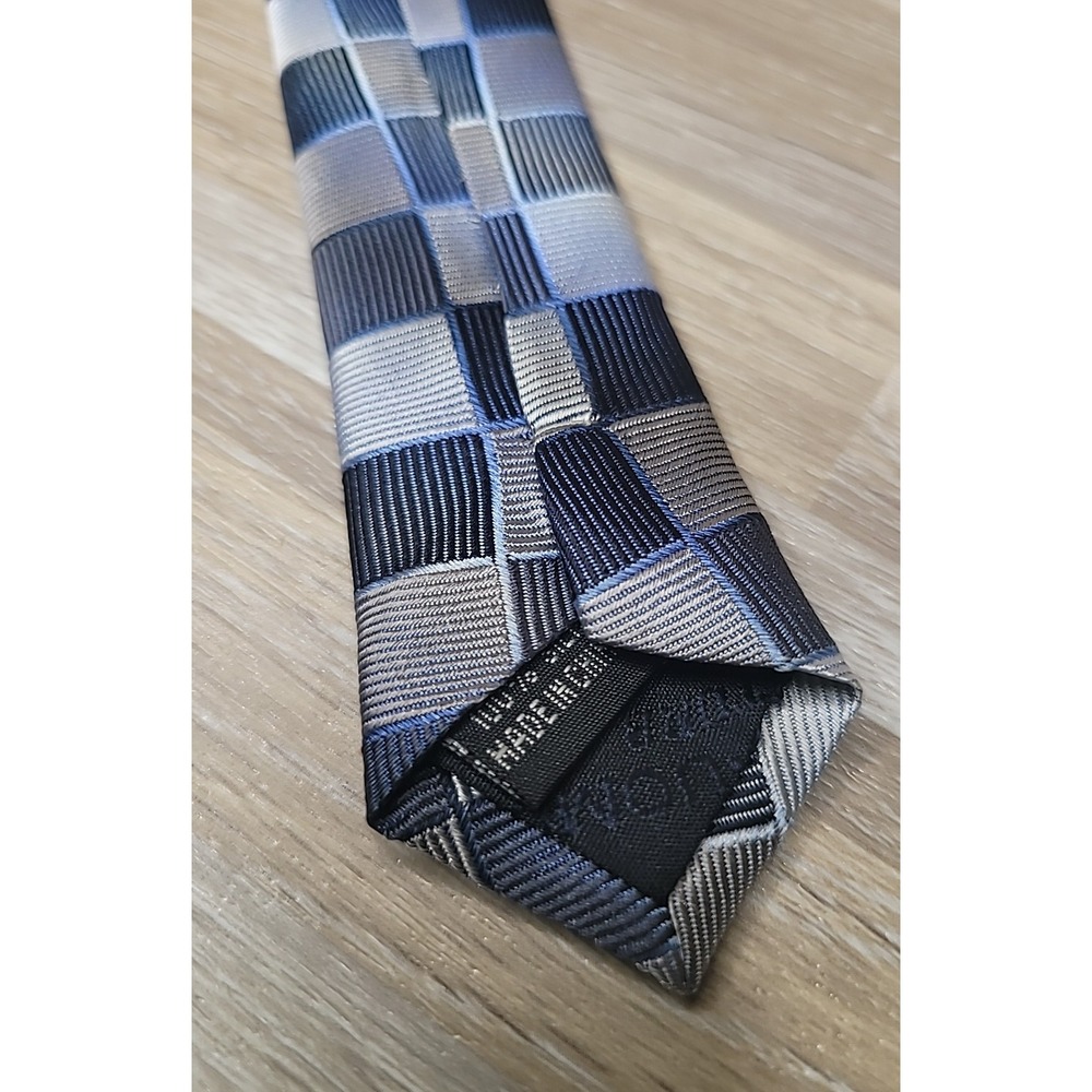 Pronto Uomo Couture Silk Tie Checker Pattern Mens Wearhouse New w Tag - Picture 6 of 9